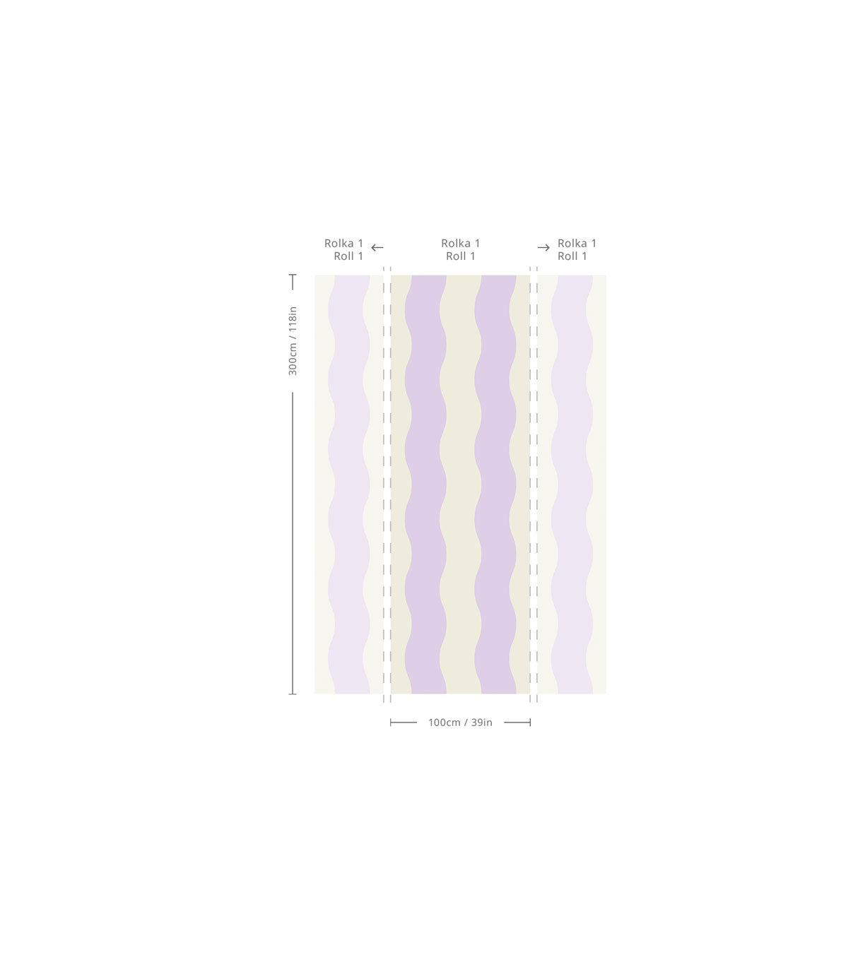 Tapeta Wave Stripe Lily Lavender