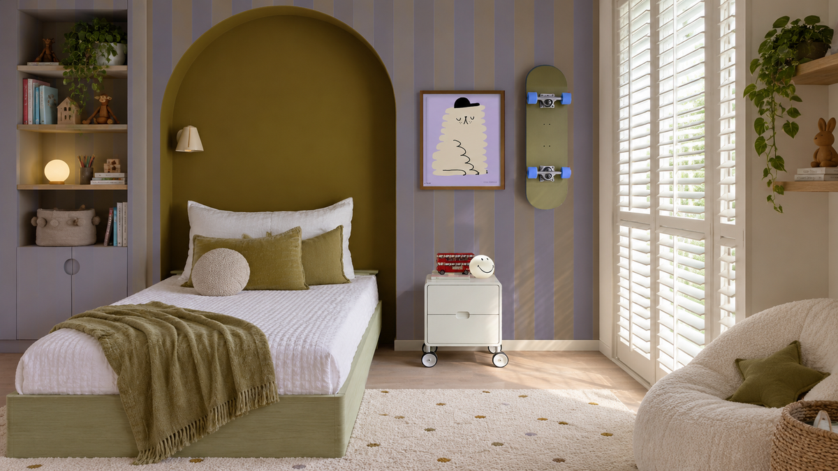 Carta da parati Wide Stripe Dusty Taupe