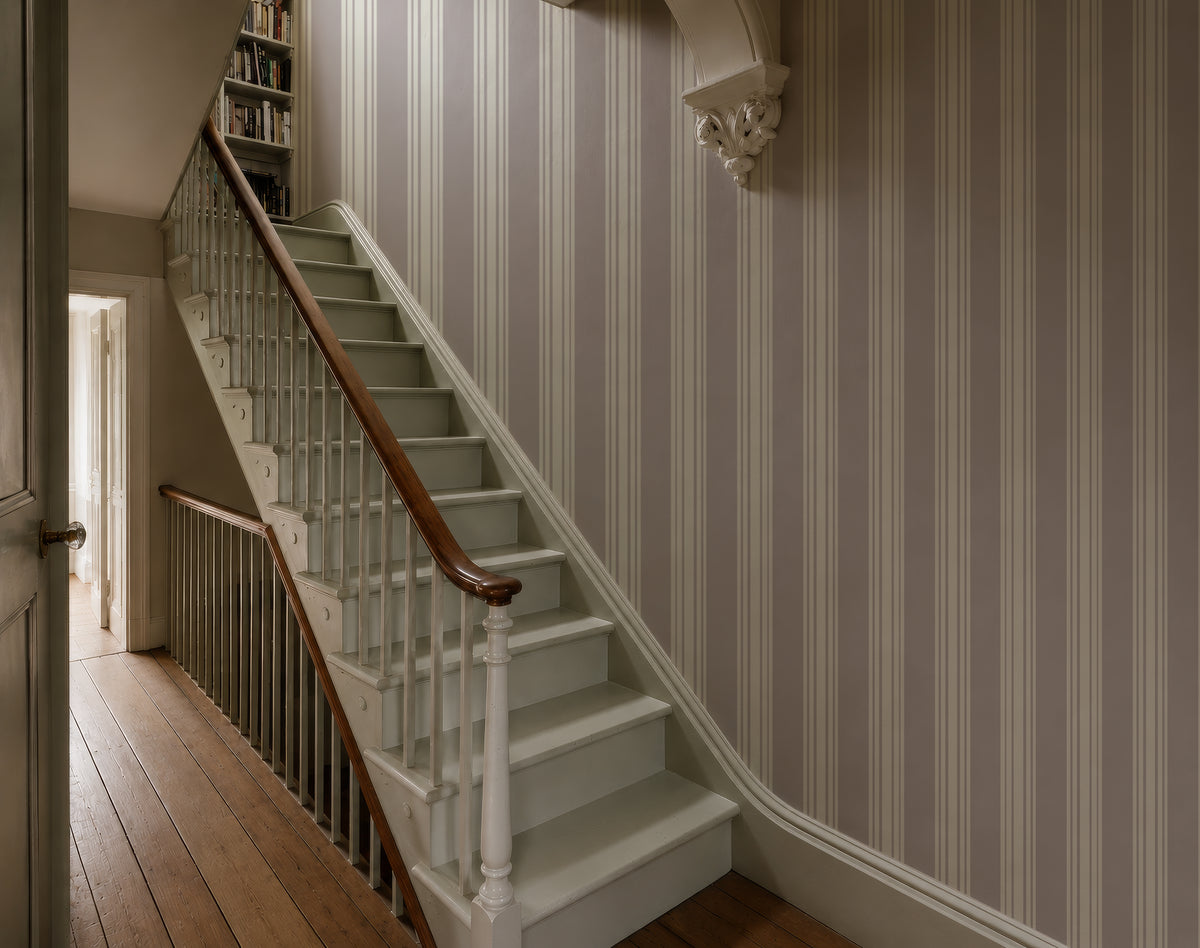 Carta da parati Woven Stripe Stone Taupe
