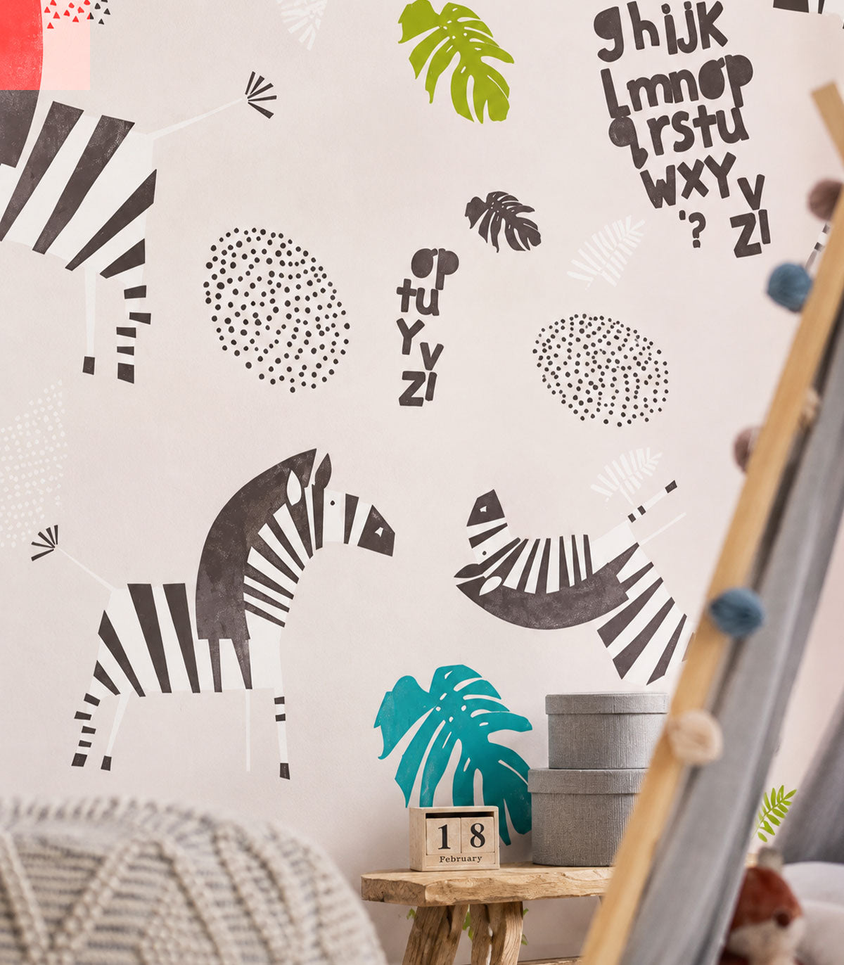 Carta da parati Zebra White