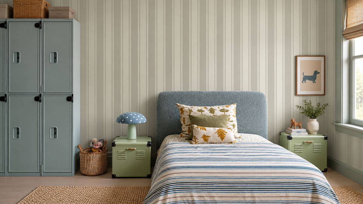 Carta da parati Gentle Stripe Warm Stone