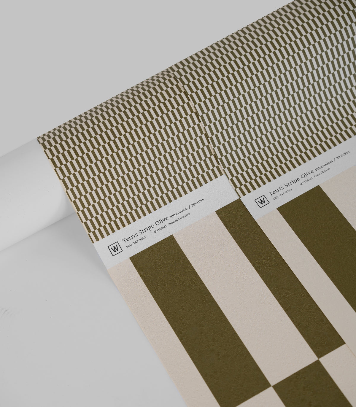 Carta da parati Tetris Stripe Olive