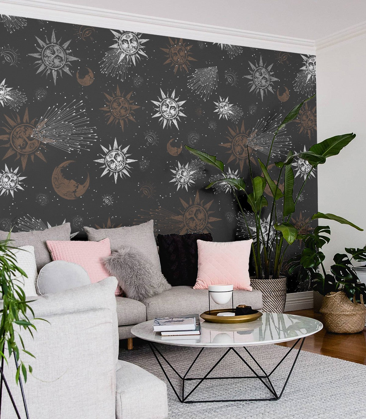 Tapeta Moon and sun red