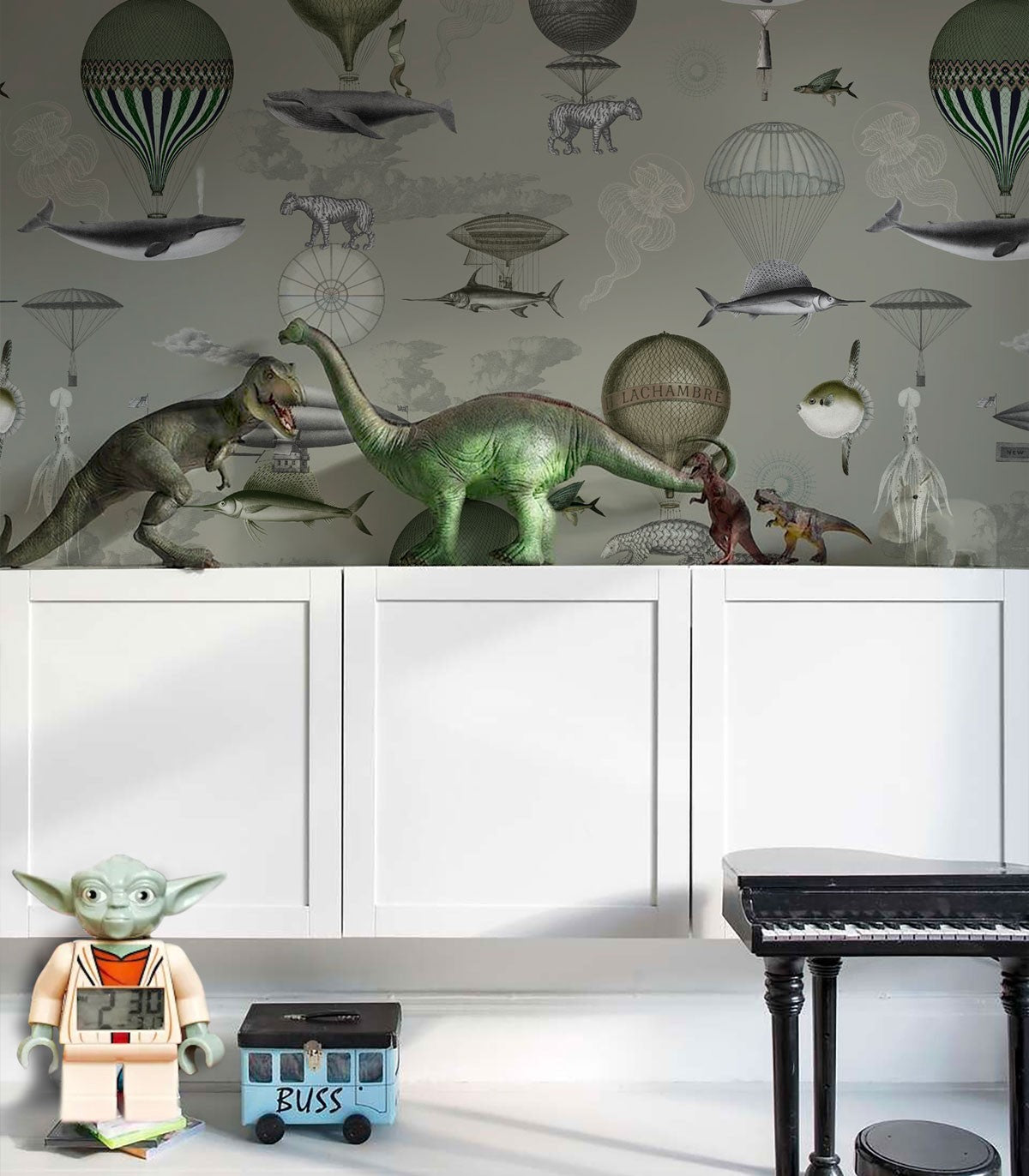 Tapeta Vintage balloons green