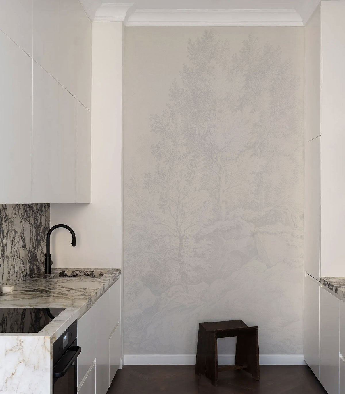 Tapeta Whispering Trees blue